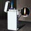 Gas electric triple fire metal windproof inflatable charging lighter personalized and creative trendy gift for boyfriend - Korvel