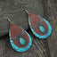 PU Leather Iron Hook Teardrop Earrings - Korvel