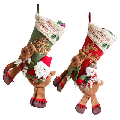 Santa Claus, snowman, deer riding socks, children's Christmas gifts, apple bags, jewelry, Christmas socks - Korvel