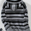 Drawstring Striped Long Sleeve Hooded Sweater - Korvel