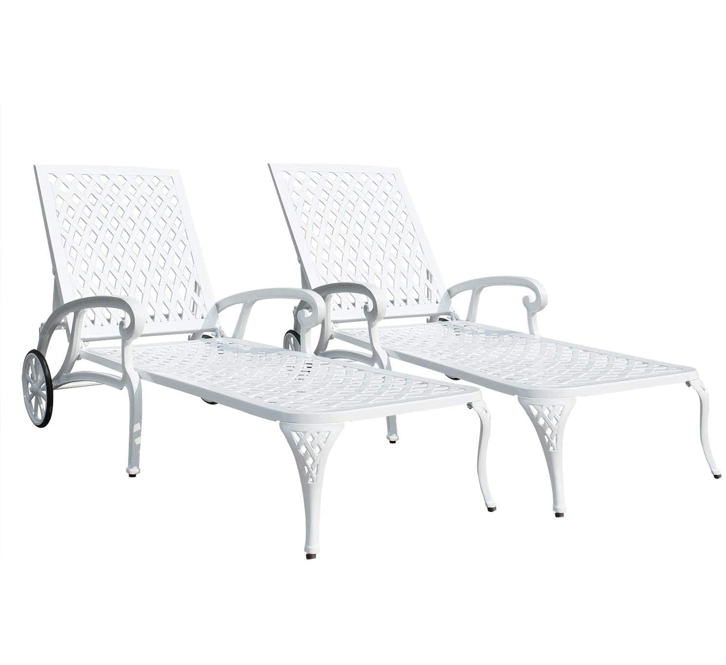 Aluminium Cast lounge chair 1pcs white - Korvel