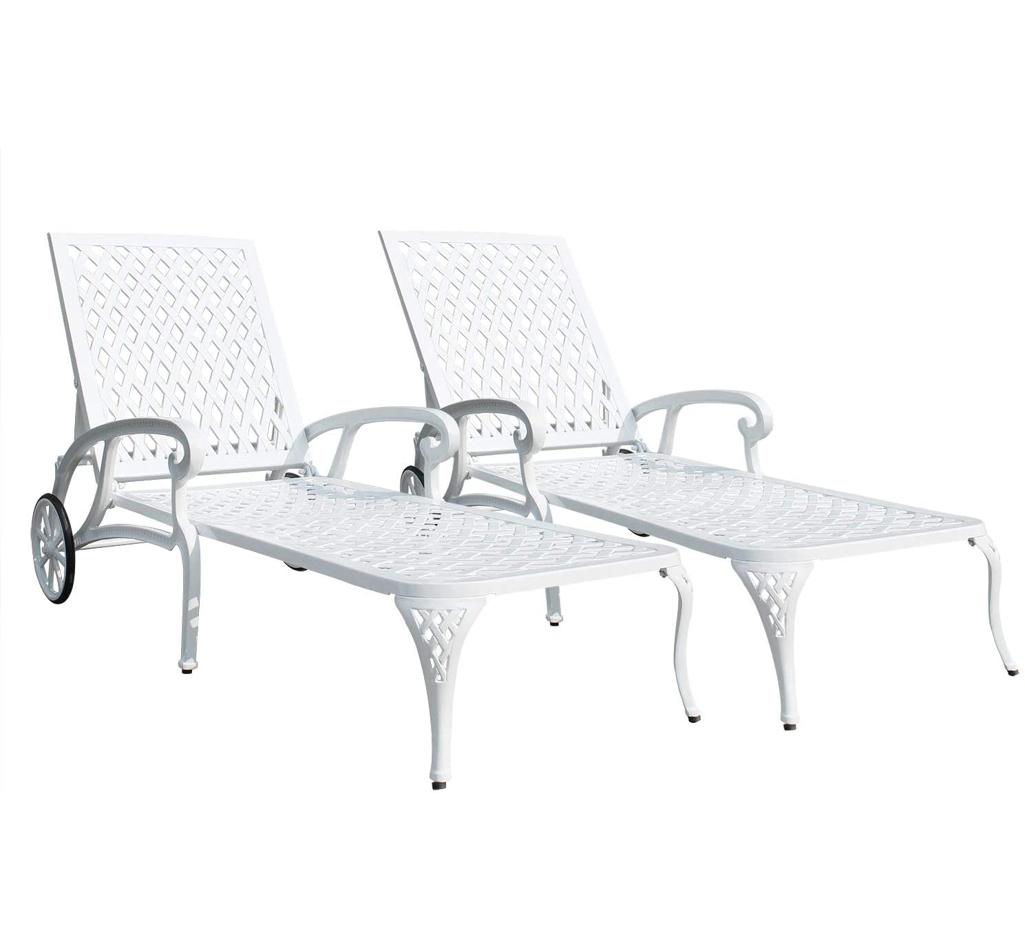 Aluminium Cast lounge chair 1pcs white - Korvel