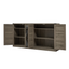 65-Inch Slate Gray Faux Rattan Sideboard with Barn Doors
