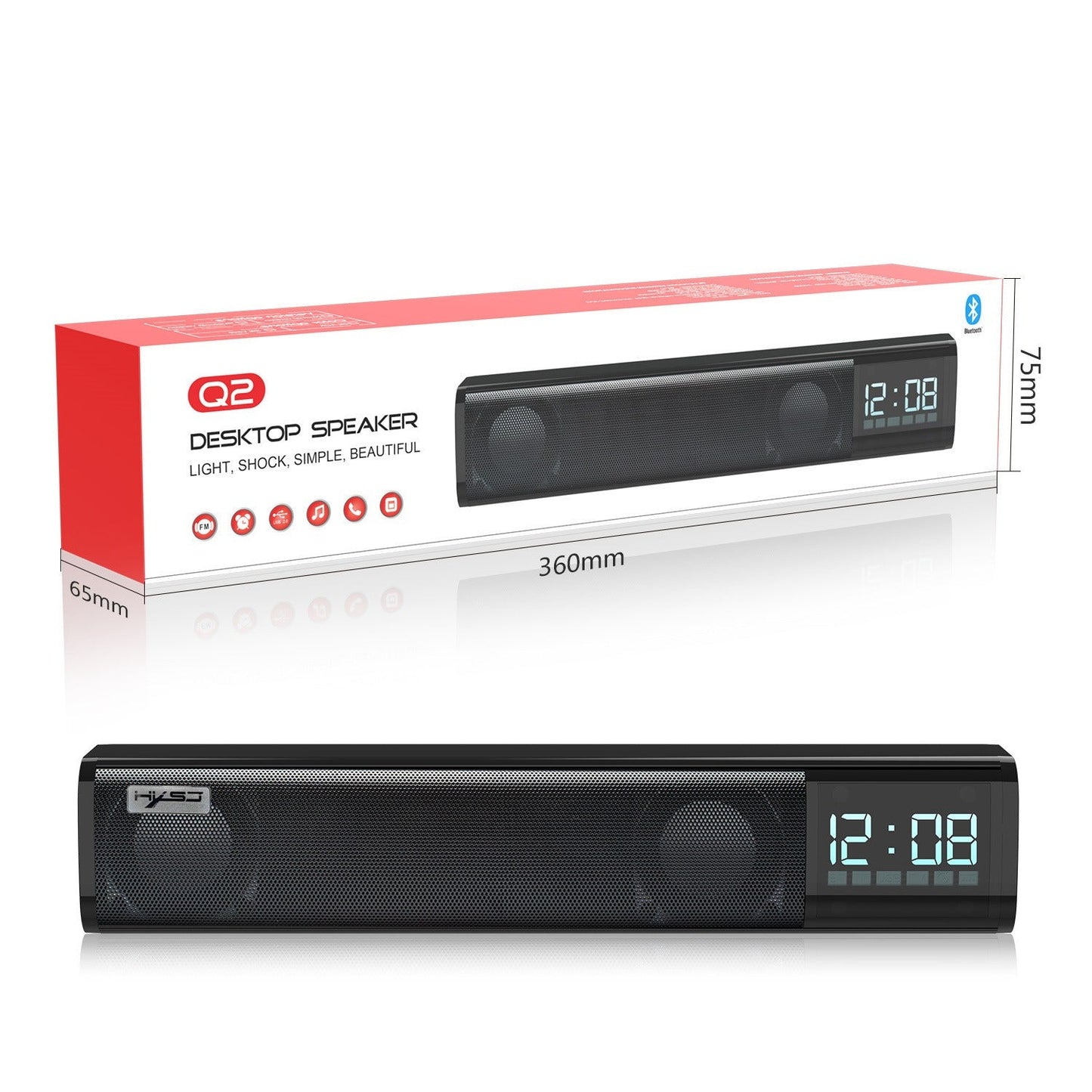 Altavoz Bluetooth 5.0 Q2 con 10W de potencia y batería de 2200mAh