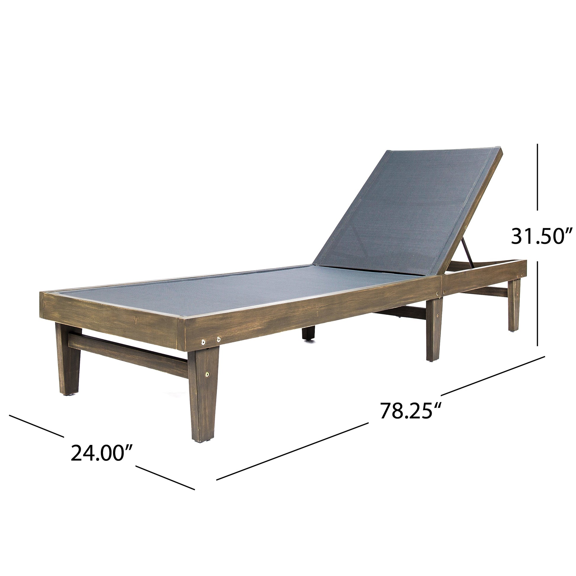 SUMMERLAND CHAISE LOUNGE - DARK GREY MESH - Korvel