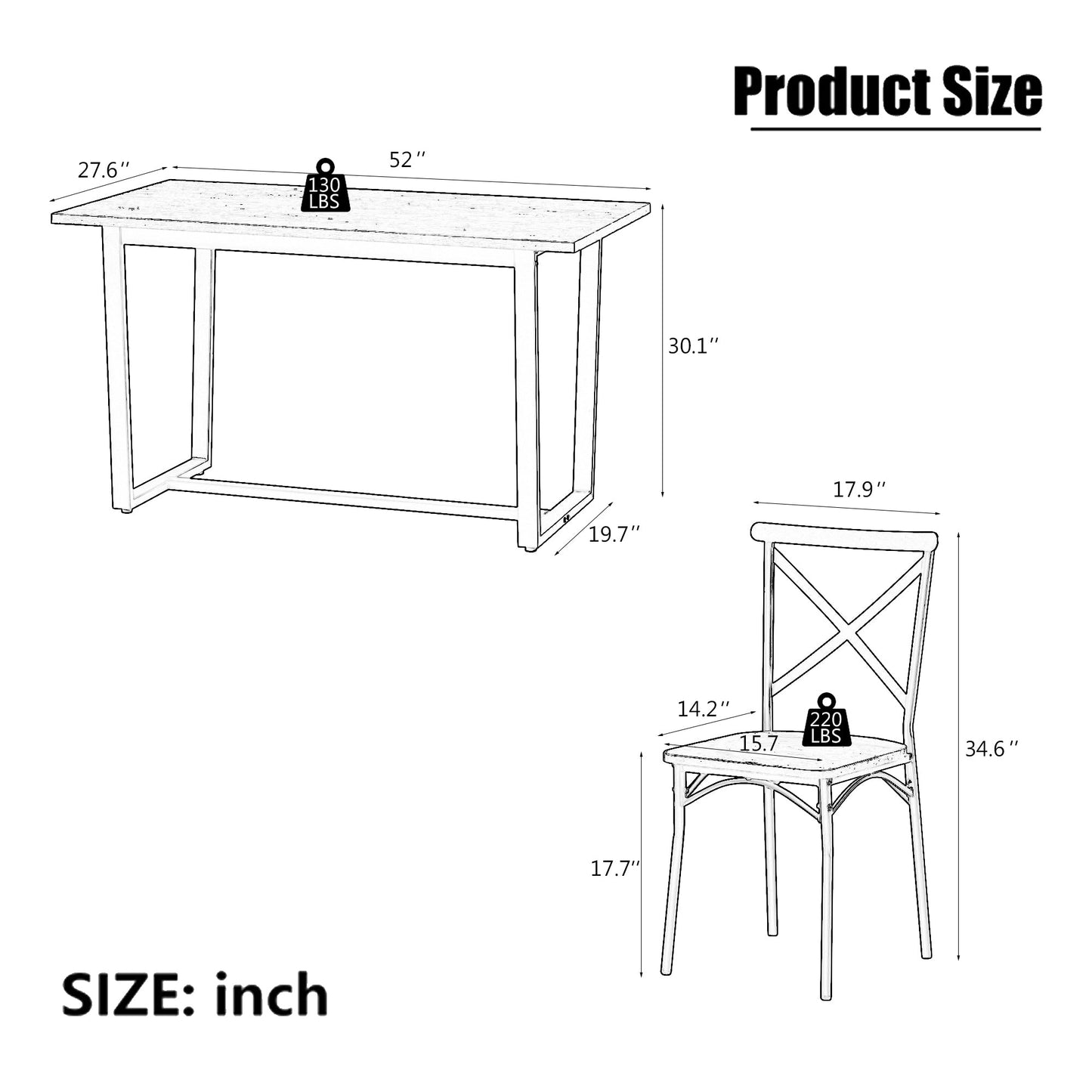 7 Pieces Dining Set 7-Piece Kitchen Table Set Perfect for Kitchen Breakfast Nook Living Room Occasions - Korvel