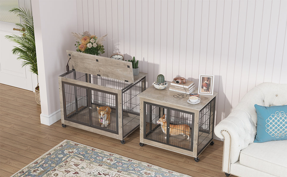 Table d'appoint pour chien de style mobilier sur roues