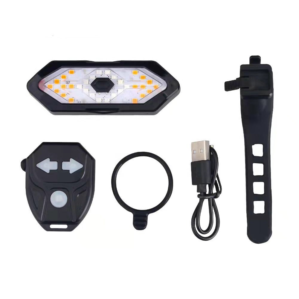 Bike Turn Signal Light Remote Control Bicycle Direction Indicator MTB LED Rear Rechargeable Steering Taillight with Horn - Korvel