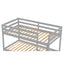 Twin over Twin Floor Bunk Bed,Grey - Korvel