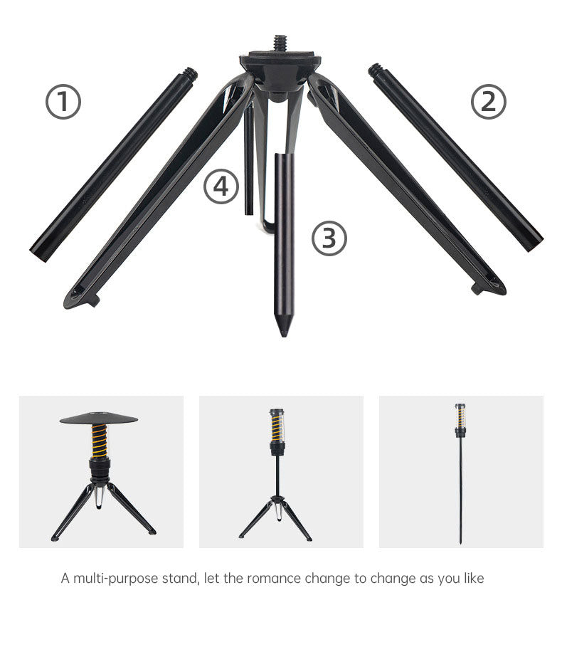Lampe de camping portable pour extérieur avec trépied