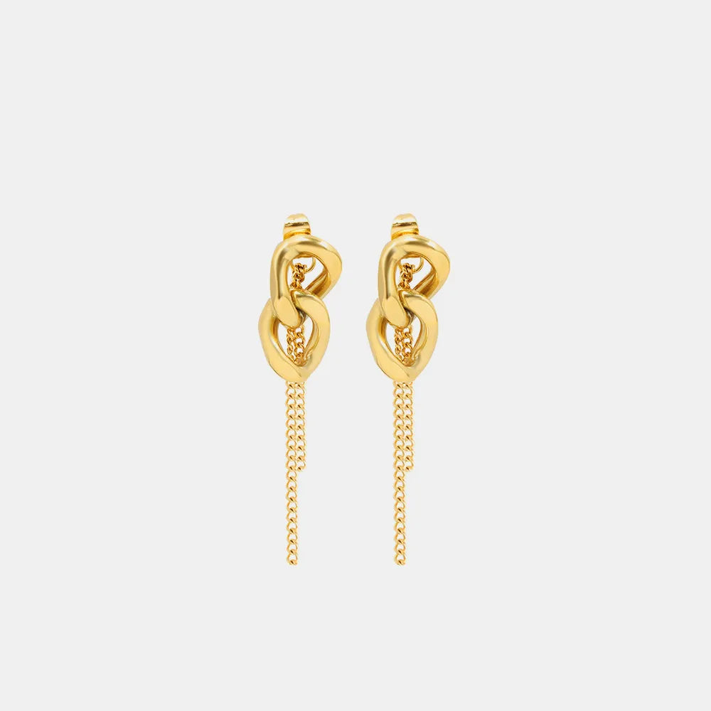 Titanium Steel Chain Shape Earrings - Korvel