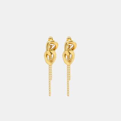 Titanium Steel Chain Shape Earrings - Korvel