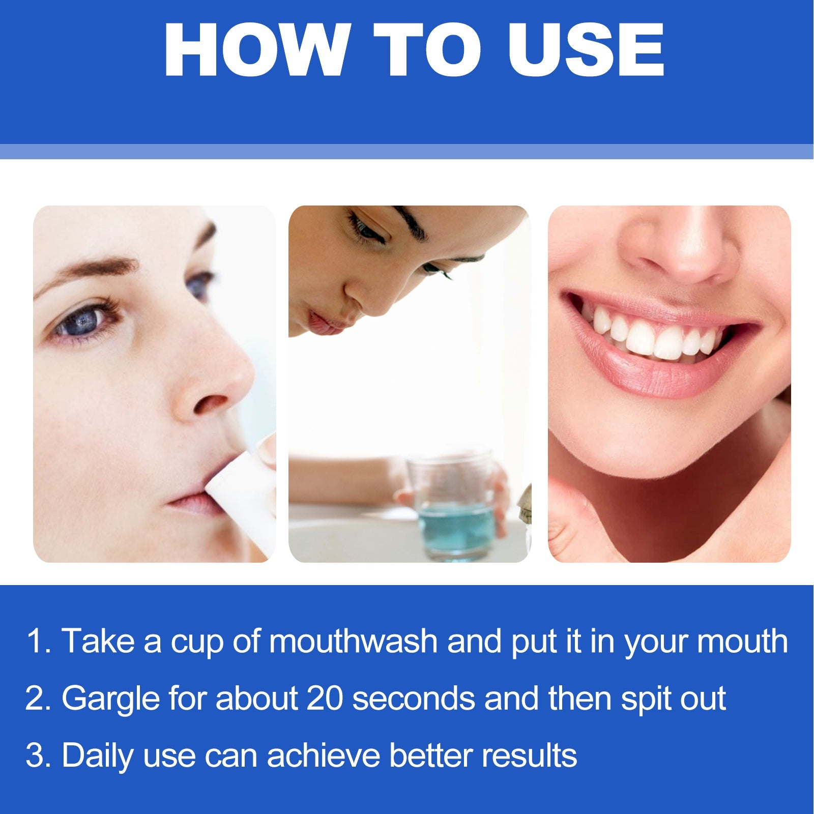 Whitening Mouthwash, Clean Stains Oral Care Fresh Breath Mouthwash - Korvel