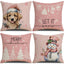 Pink Dog Christmas Snowman Pillow Cover Amazon Home Sofa Cushion Cover Holiday Pillow - Korvel