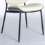2-piece retro linen chair set with curved wooden backrest, cushioned seat, adjustable metal legs, (Beige PU) - Korvel