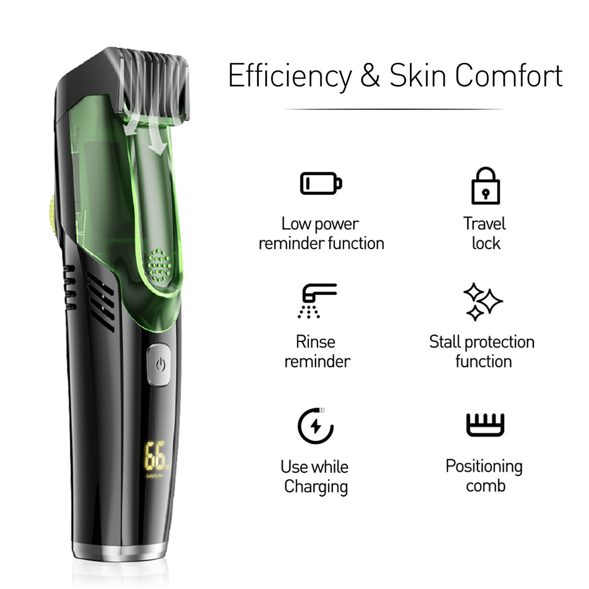Automatic hair suction electric hair clipper with high-power anti water and electric thrusters and digital hair clippers ﻿ - Korvel