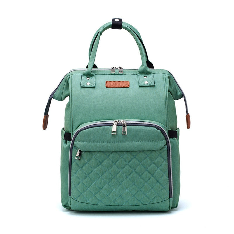 Lequeen Brand Diaper Bag Large Capacity USB Mummy Bag Travel Backpack Designer Nursing Bag for Baby Care - Korvel