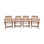 Foldable Patio Dining Set 4 Folding Chairs Indoor and outdoor universal Teak - Korvel