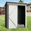 5 * 3FT outdoor storage shed, tool shed with sloping roof and lockable door, backyard garden metal shed, courtyard lawn, gray - Korvel