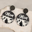 Elegant Alloy Wooden Dangle Earrings
