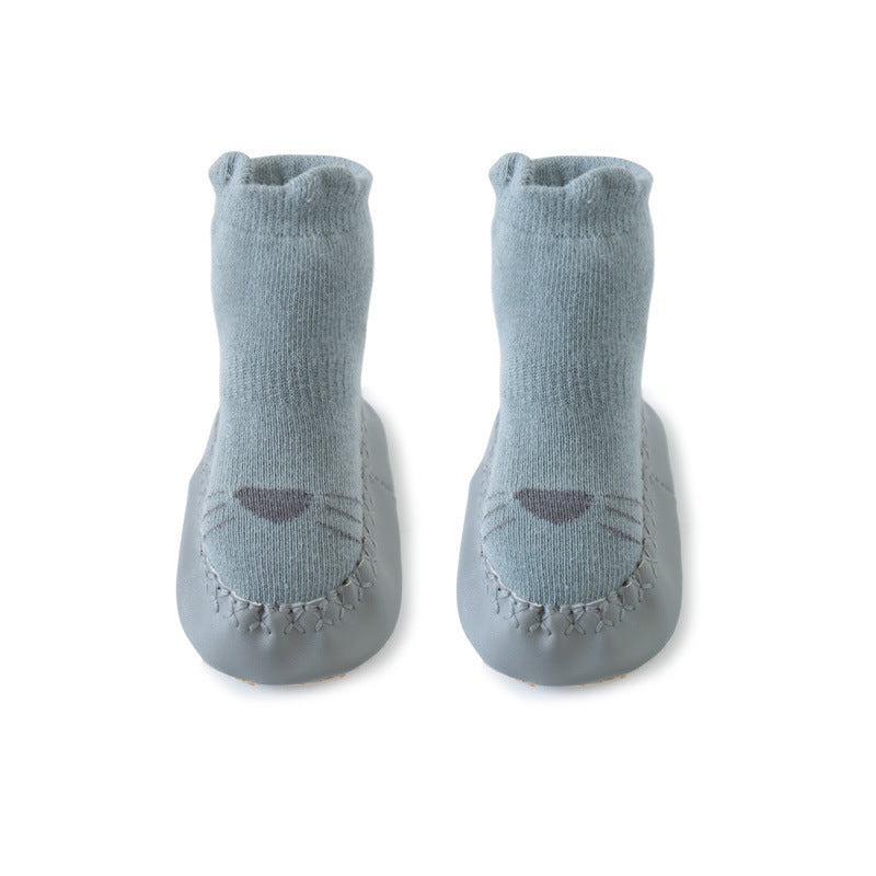 Baby Floor Shoes And Socks Soft Bottom Mid-Tube To Prevent Korean Style Super Cute Cartoon Baby Toddler Socks Shoes - Korvel