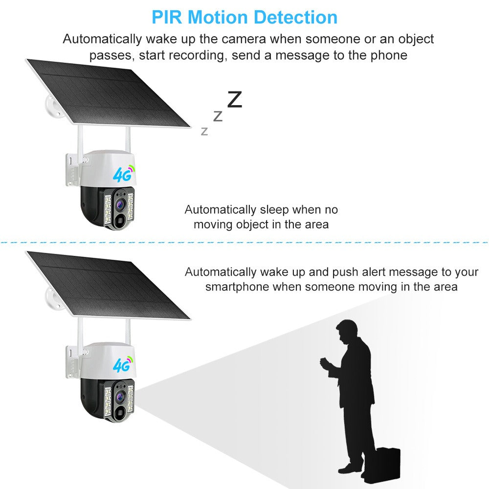 V380 New Arrival 3MP Wireless WiFi Security CCTV Camera Night Vision Sim Card Solar 4G  Outdoor - Korvel