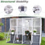 Greenhouse Wooden Lean to Greenhouses for Outdoors Heavy Duty Walk in Green House for Outside Winter - Korvel