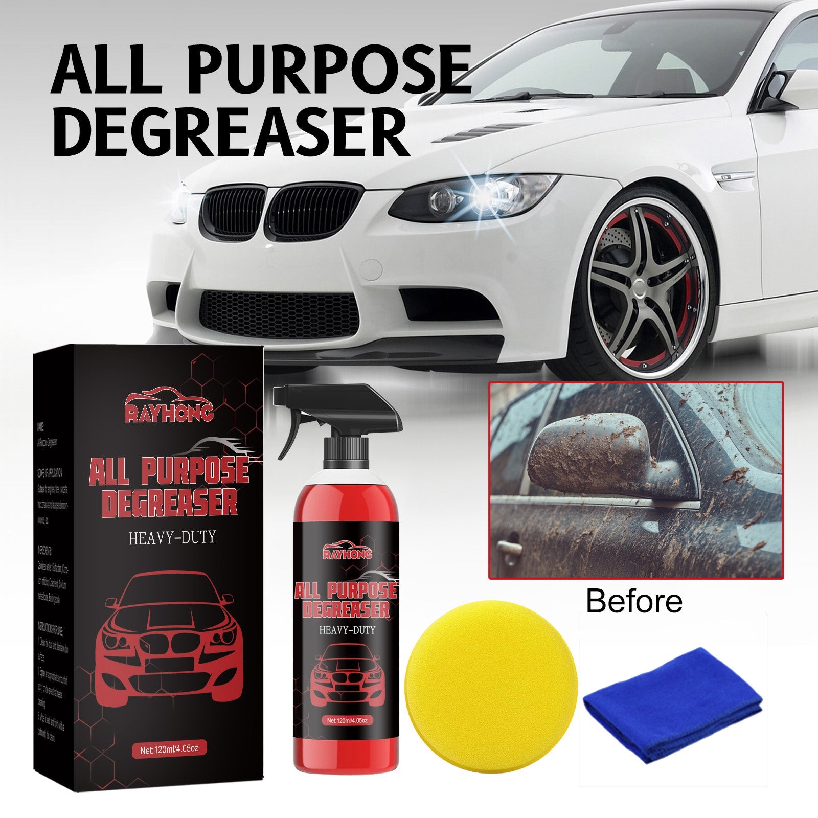 Car Multi-Functional Cleaner, Car Paint Surface Wheel Hub Metal Strong Decontamination Cleaner - Korvel