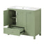 Meuble de salle de bain vert de 36" avec évier et rangement
