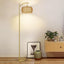 Arc Floor Lamp with 3 Color Temperatures, LED Gold Floor Lamp with Remote & Stepless Dimmable Bulb, Boho Standing Lamp - Korvel