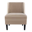 Velvet Upholstered Accent Chair with Cream Piping, Tan and Cream - Korvel