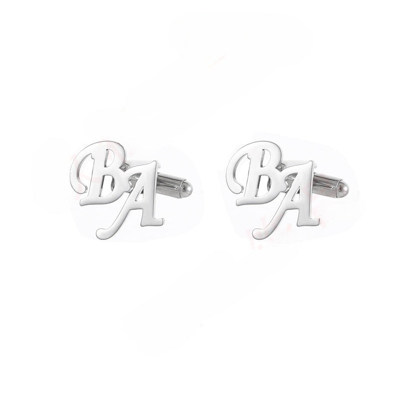 Custom French Cufflinks with English Letters