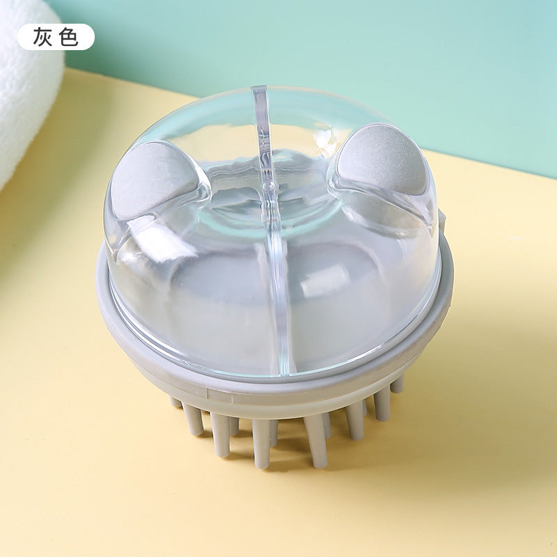 Hair Wash Comb Clear Brush Fluid Press Scalp Massage Bath Cleaning Shower Brush Home Shampoo Scrubber - Korvel