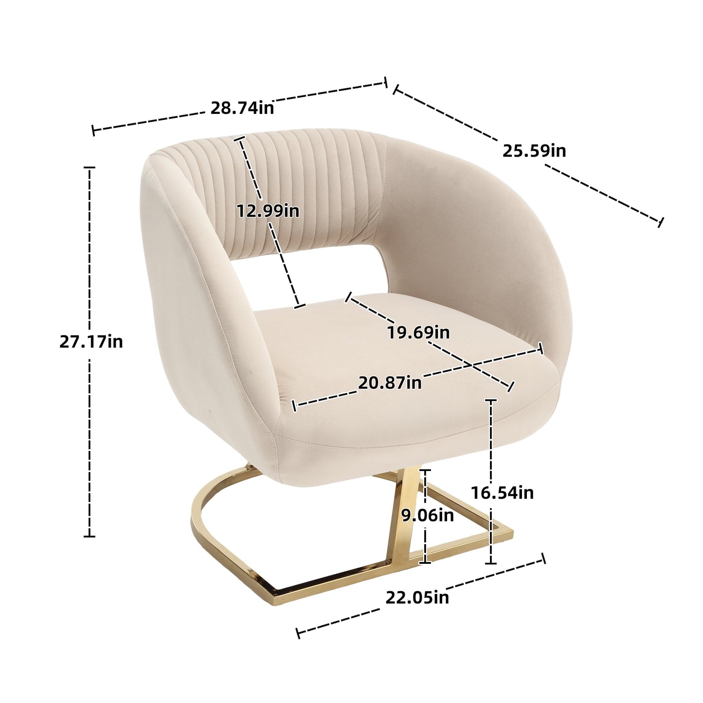 Silla de acento tapizada con botones COOLMORE en beige