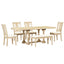 Traditional 6-Piece 78inch Trestle Extendable Dining Table Set with One 18inch Removable Leaf Padded Dining Chairs Bench,Natural - Korvel