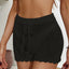 Hook flower hollowed out beach shorts with drawstring - Korvel