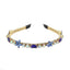 Crystal flower set with colorful glass diamond fine edge hair hoop - Korvel