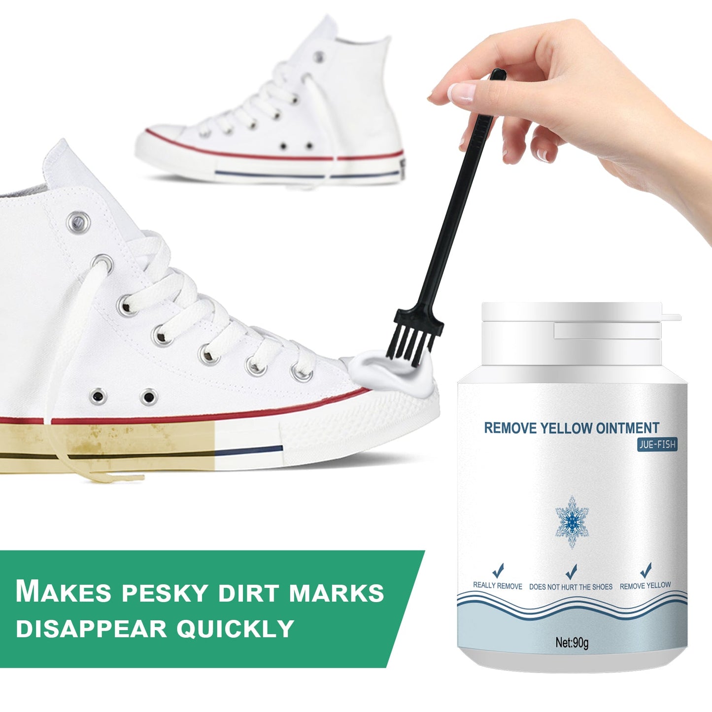 Shoes Stain Removal Yellow Gel, Remove Oxidation To Clean Stains Yellow Edge Wash Free Gel Small White Shoes - Korvel