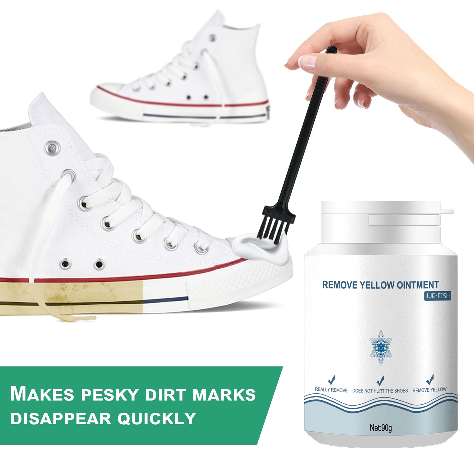 Shoes Stain Removal Yellow Gel, Remove Oxidation To Clean Stains Yellow Edge Wash Free Gel Small White Shoes - Korvel