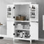 Bathroom floor storage cabinet, bathroom storage unit, 4-door independent cabinet, adjustable shelf, adaptive shelf, white - Korvel