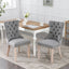 High-end Tufted Solid Wood Contemporary Flax Upholstered Linen Dining Chair with Wood Legs Nailhead Trim 2-Pcs Set Gray - Korvel