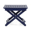 Outdoor Folding Wooden Side Table, Navy Blue, 15"D x 22.75"W x 18.25"H - Korvel