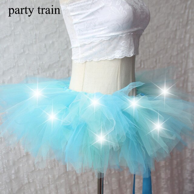 Arrival Women Tulle Tutu Skirt Sexy Mini Fancy Adult Petticoat Fluffy Yarn Ballet Dance Halloween Led Light Up - Korvel