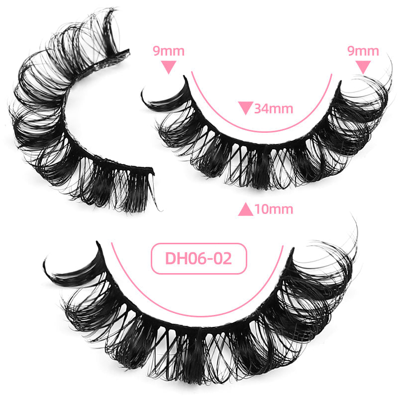 New Russian Volume False Eyelashes DD Curved Thick Eyelashes Ten Pairs Of Chemical Fiber Natural Charm Eyelashes - Korvel