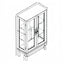 Dual door Curio cabinet with tempered glass doors, mirrored back panel and adjustable shelves, home lighting display cabinet Oak - Korvel