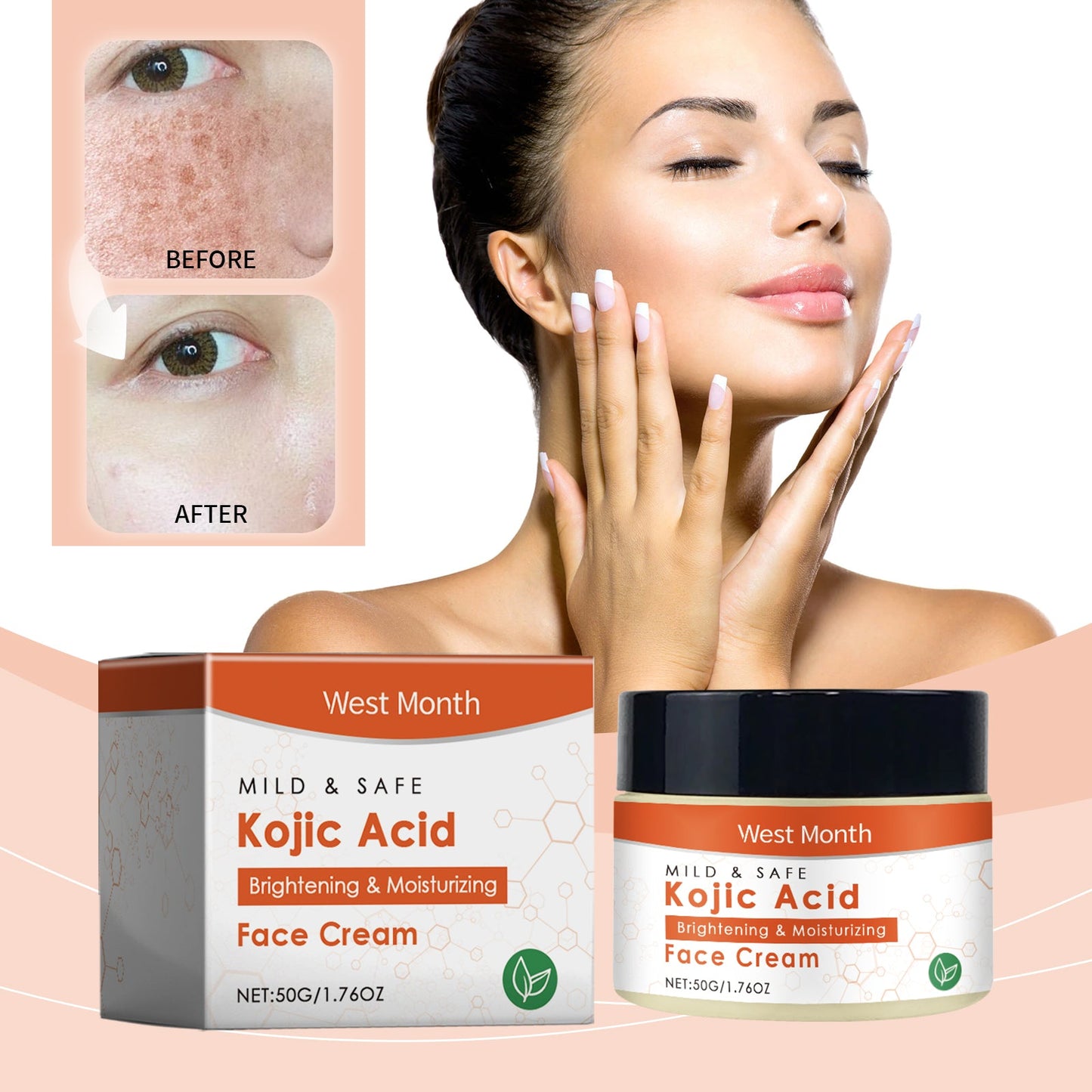 Moisturizing Moisturizing Face Cream, Gentle Care Bright Moist Moisturizing Facial Skin Care Cream - Korvel