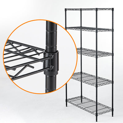 Adjustable Metal Wire Rack Storage Unit - Black