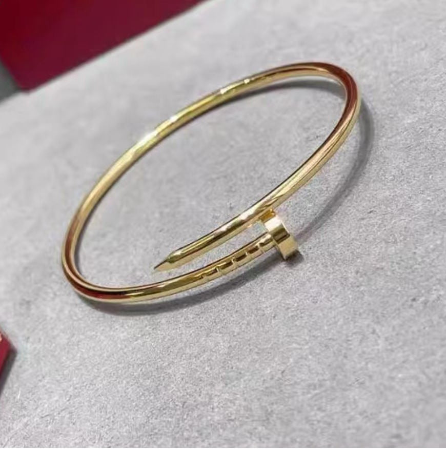 Precision Thick Plating Head and Tail Diamond Fashion Three-Circle Full Diamond Couple Bracelet - Korvel