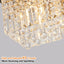 Elegant Gold Crystal Chandelier for Dining Room