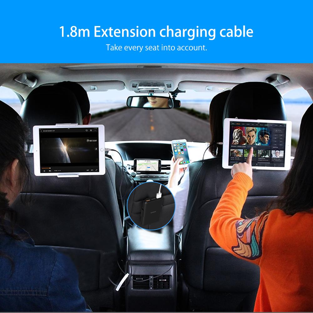 ORICO UCP-5P Portable 52W Car Charger with Expander Quick Charge 3.0 Car Charger 5 Porst for Your needs MPV Car - Korvel